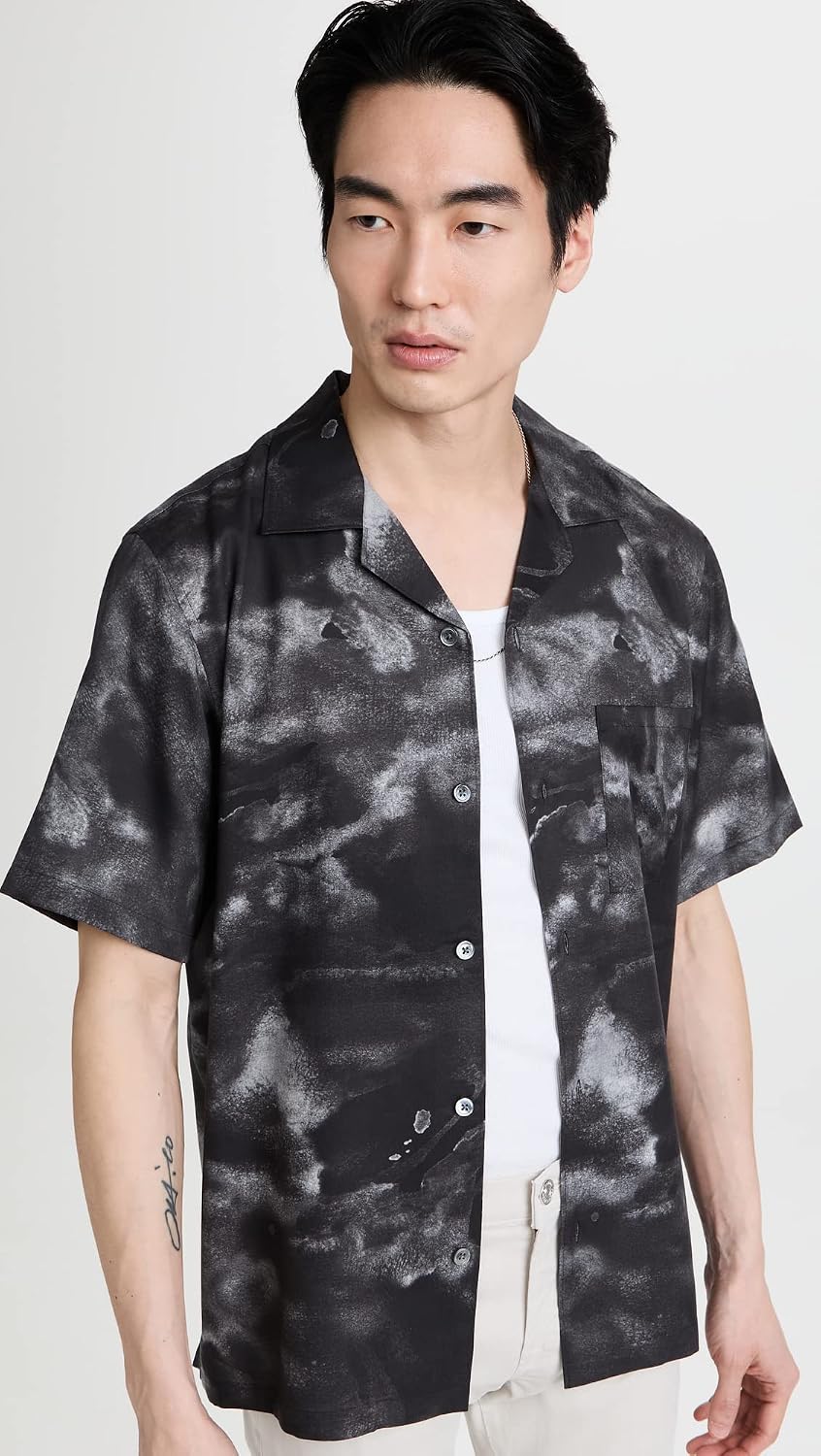 Theory Men's Men's Noll Ss Cc Nt Cloud Print