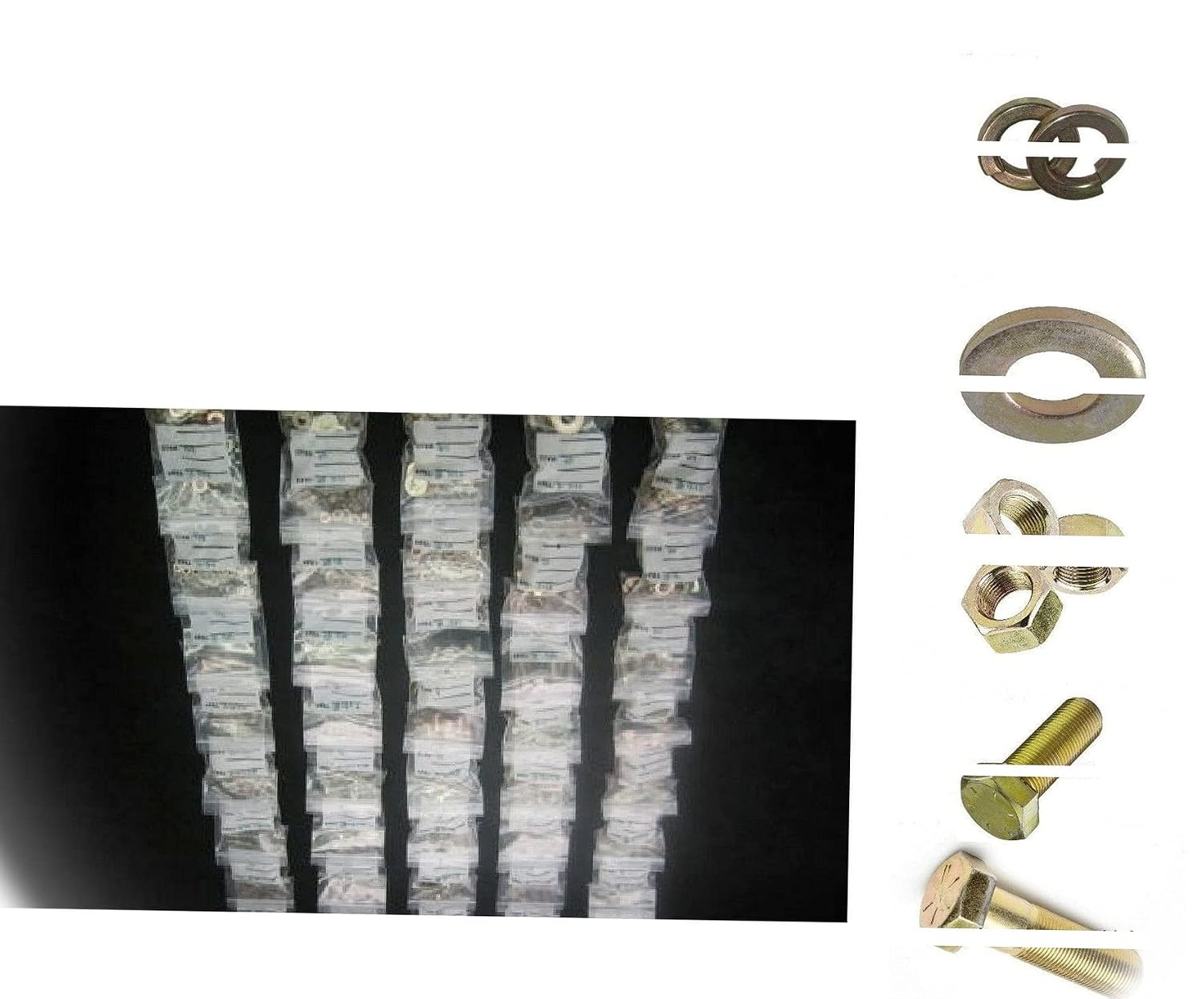 Grade 8 Bolt Nut & Washer Assortment Kit 1368pcs 1/4' inch Thru 1/2' up to 6' Long Multi-Purpose Comprehensive Hardware Fastener Assortment Kit Cit00713Riv