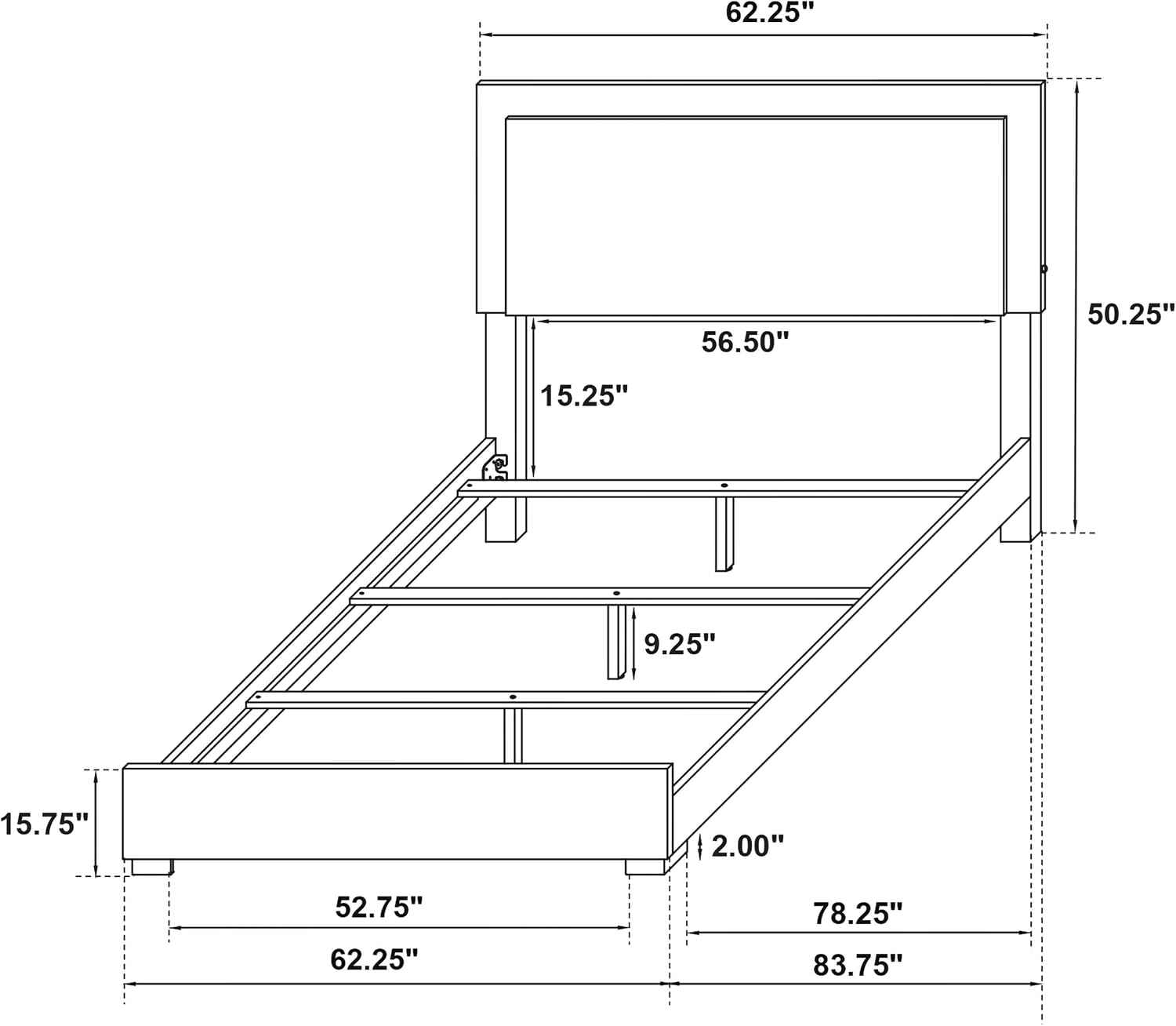 Coaster Home Furnishings Marceline Contemporary 5-Piece Bedroom Set Queen Size LED Panel Bed Frame 51-inch Headboard White 222931Q-S5