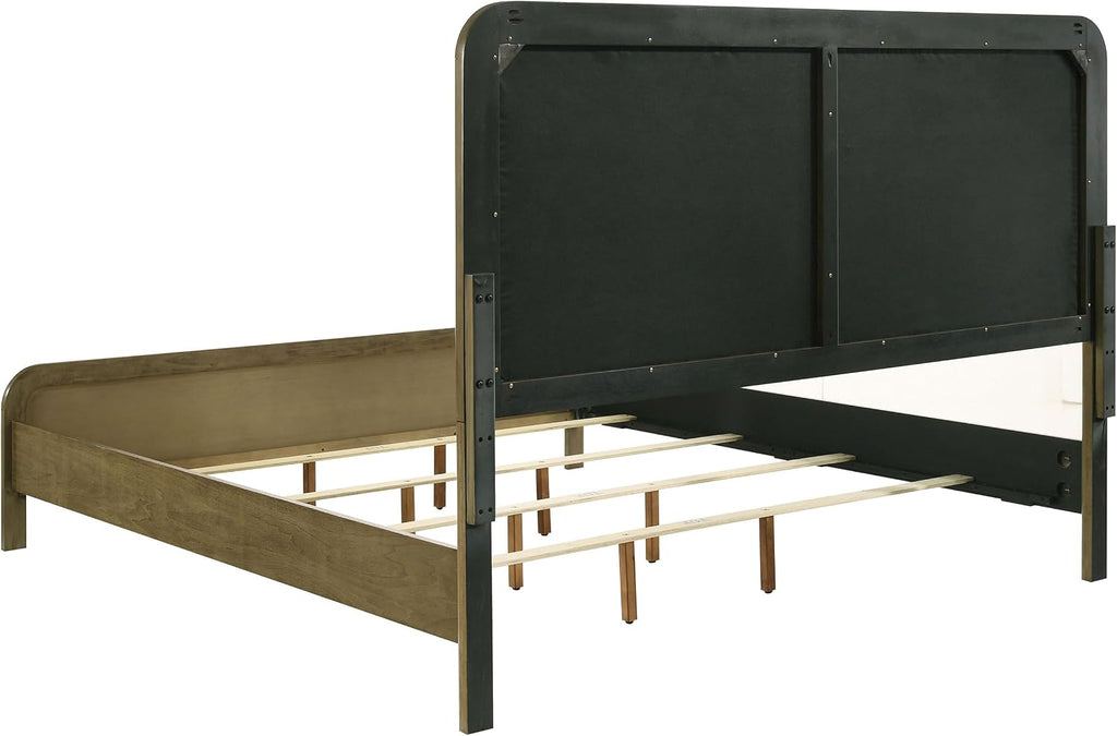 Coaster Home Furnishings Amsbury Transitional 5-Piece Bedroom Set Boucle Upholstered Queen Size Panel Bed Frame 59-inch Headboard Nutmeg 224271Q-S5