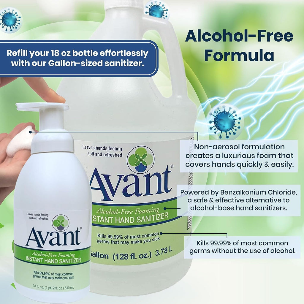 Avant® Alcohol-Free Foaming Hand Sanitizer, 1 Gallon Case of 4 bulk refill