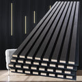 NeatiEase Wood Panels for Wall, 4-Piece 108' x 12.6' Soundproof Wood Slat Wall Panel for Interior Wall Decor Noise Cancelling, Acoustic Wall Panels, Sound Absorbing Panel (Black)