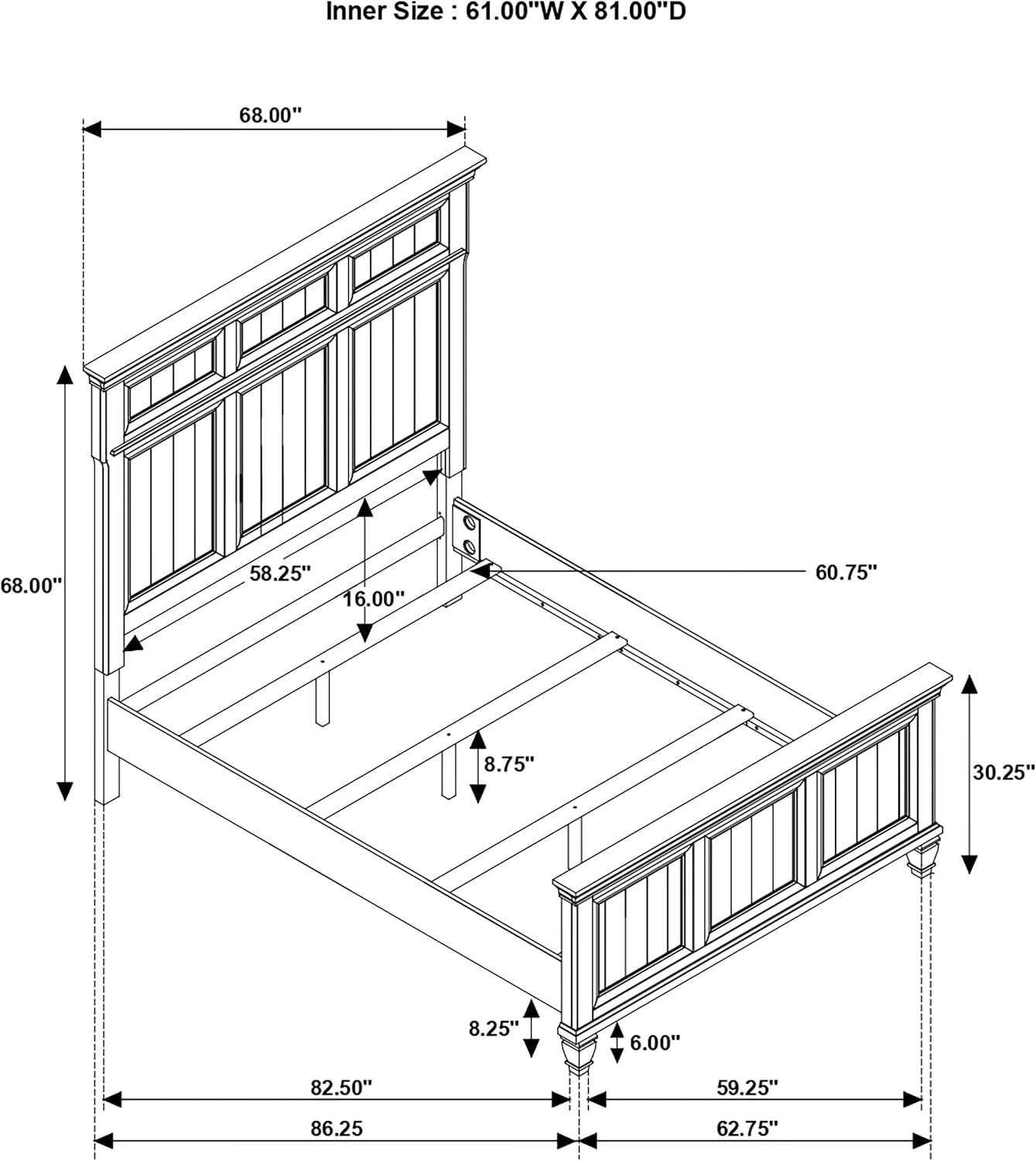 Coaster Home Furnishings Avenue Farmhouse 5-Piece Bedroom Set Queen Size Panel Bed Frame 68-inch Headboard Weathered Grey 224031Q-S5