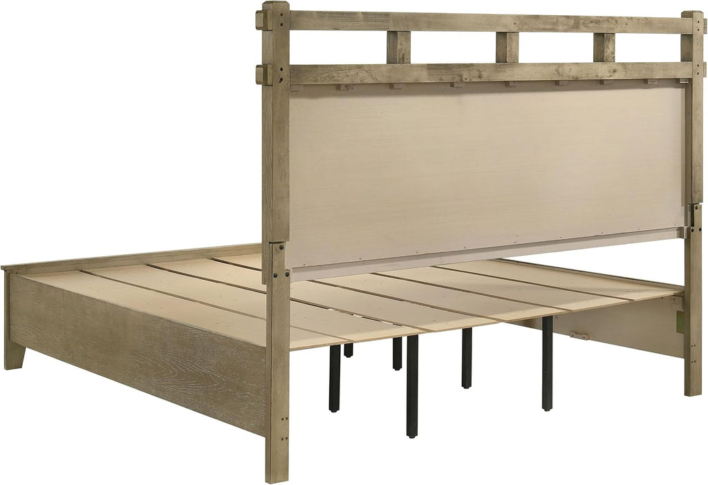 Coaster Home Furnishings - Hazlewood - Wood - 4-Piece Bedroom Set with Storage Bed, Rustic Style, Oak Grain and Round Knobs - Bedroom - Eastern King Size - Vineyard Oak - 207530KE-S4