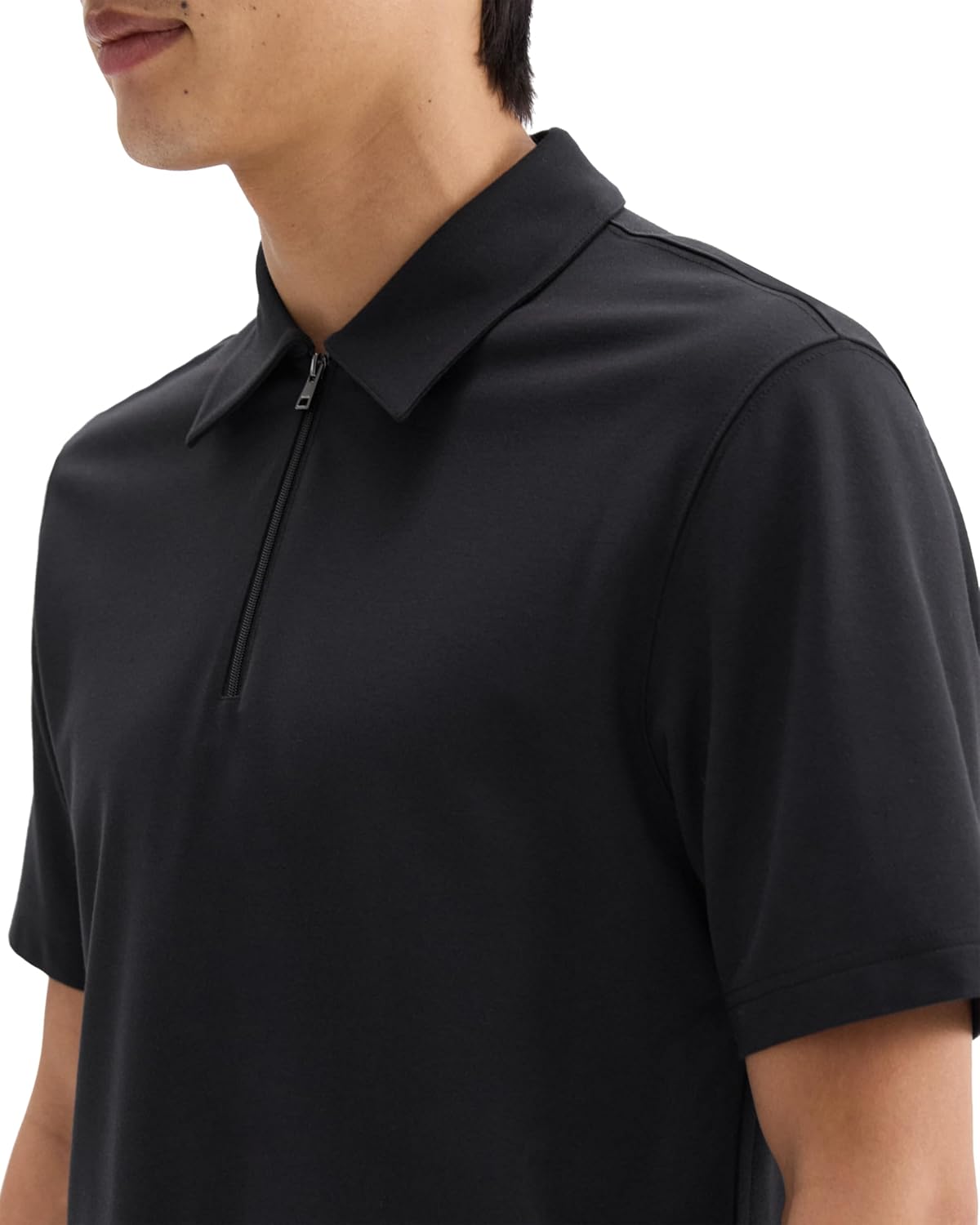 Theory Men's Ryder Quarterzip Polo in Relay Jersey