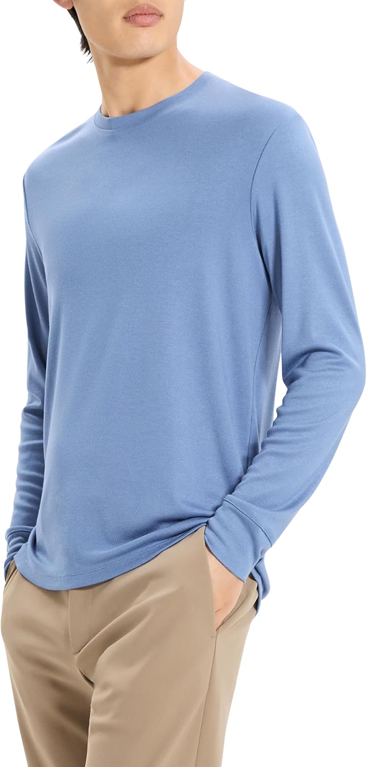 Theory Men's Essential Tee in Anemone Milano, Blue Lake, S