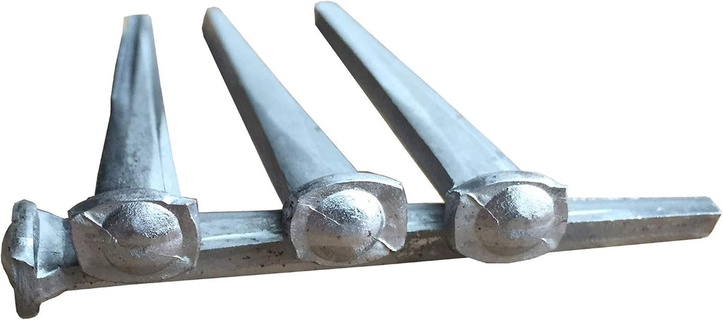 3'- COMMON ROSE HEAD Nails - Metallic Color - Antique rustic restoration accent nails for hanging, furniture, cabins, shutters, flooring – Decorative clavos nails – Distinct SQUARE HEAD Nail 3 in