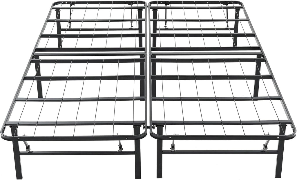 Hercules Folding Metal Bed Frame, 14 Inch Platform Mattress Foundation, Full