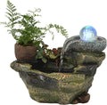 Indoor Water Fountain Tabletop Fountains Rockery Flowing Water Fountain Ornaments Fish Pond Office Micro Landscape Tea Table Top Bonsai Interior Decoration Meditation Fountain