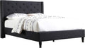 Home Life Linen Upholstered Platform Bed - Cloth Platform Bed with 51 Tall Headboard - Durable Wooden Slat Design - Easy to Assemble - Mattress Support - No Box Spring Needed - Full Size, Black