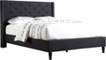 Home Life Premiere Classics Cloth Black Linen 51' Tall Headboard Platform Bed with Slats King - Complete Bed 5 Year Warranty Included 007