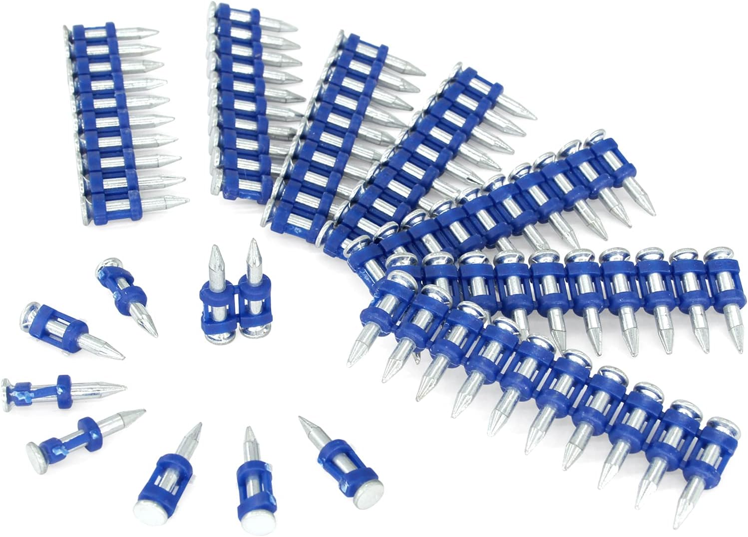 10 Boxes - KIMSING MTSD-22 12 Gauge 7/8 Inch X .109 Inch Smooth Shank Plastic Collated Concrete and Steel Drive Pin Mechanical Galvanized for Gas Power Concrete and Steel Nailer 1,000 PCS/Box