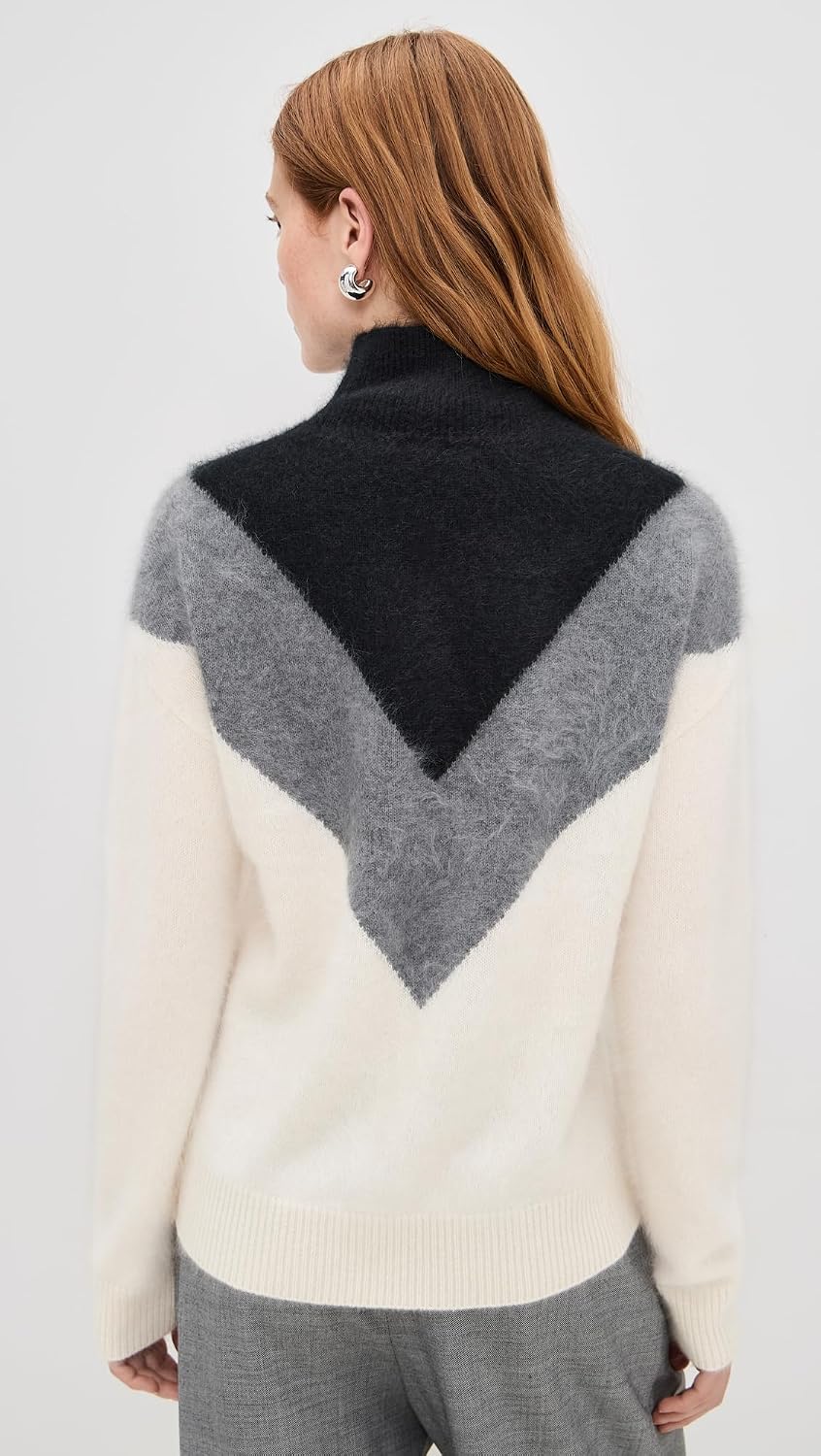 Theory Women's Cashmere Chevron Yoke Pullover