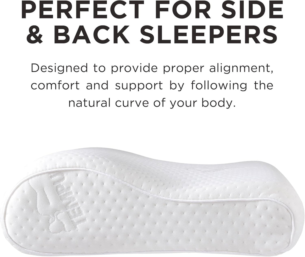 TEMPUR-Pedic, Standard TEMPUR-Neck Pillow, High Profile-2-Pack, White 2 Count