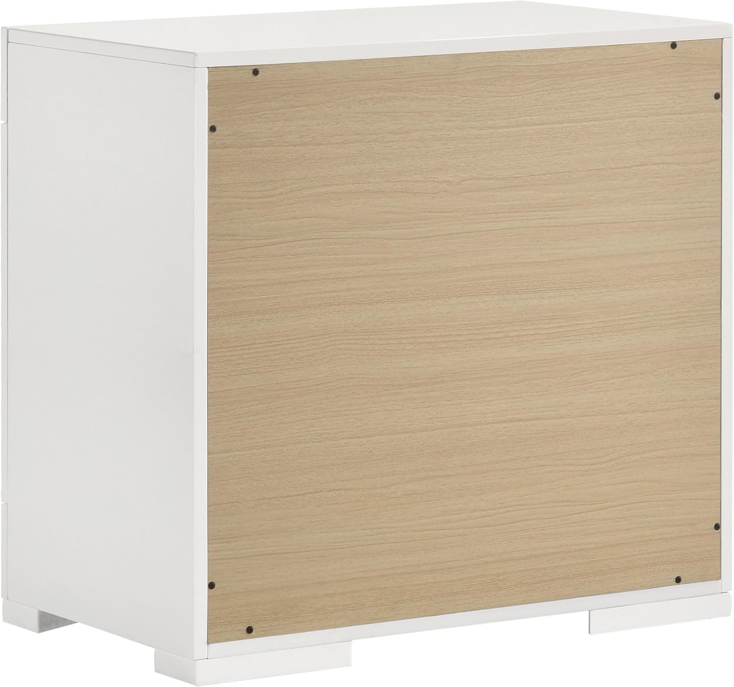 Coaster Home Furnishings Ives Contemporary 5-Piece Bedroom Set Queen Size LED Panel Bed Frame 57-inch Headboard White High Gloss 224941Q-S5