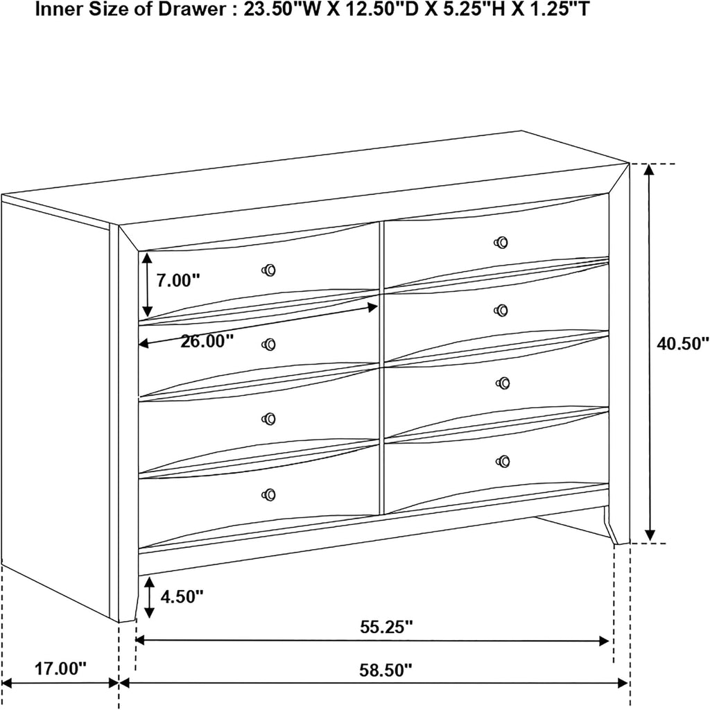 Coaster Home Furnishings Briana Transitional 4-Piece Bedroom Set Queen Size Storage Bookcase Bed Frame 56-inch Headboard Black 202701Q-S4