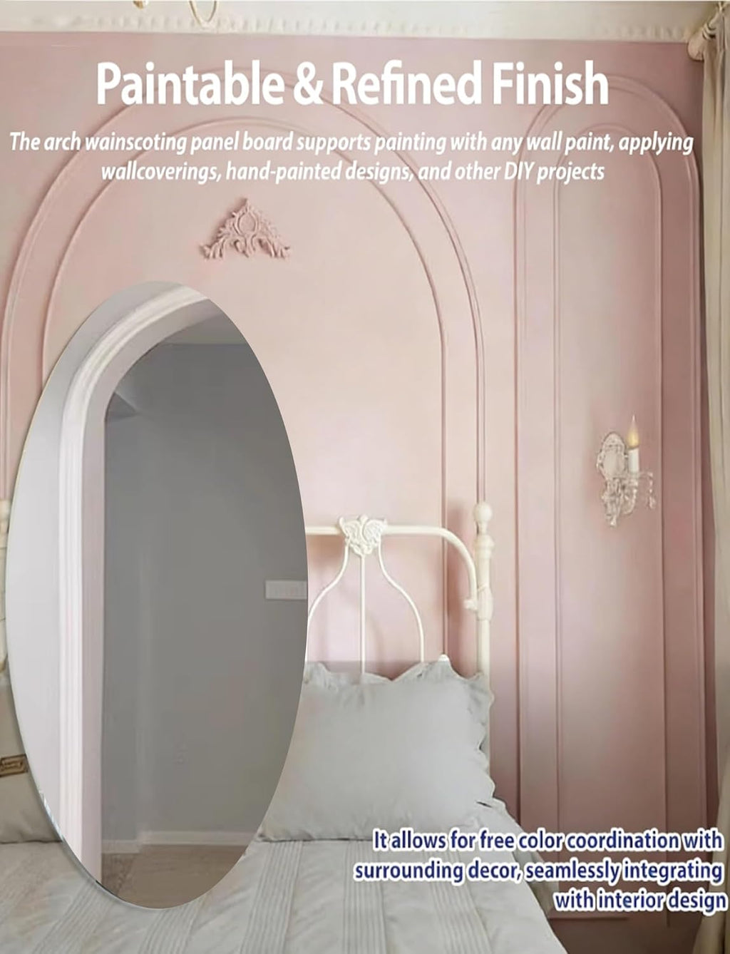 3.3ft-32.8ft Self-Adhesive Wall Trim & Doorway Arch Kit, 3D Archway Molding Set, Cuttable Universal Paintable Art Casing for Home Decor(600cm/20ft,W3cm(9/8))