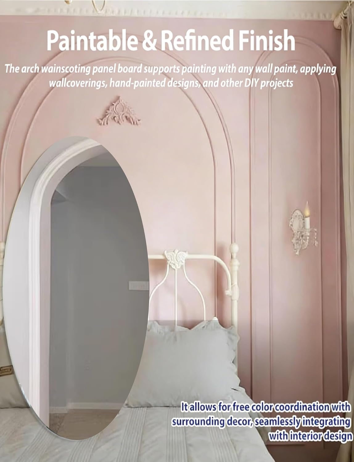 3.3ft-32.8ft Self-Adhesive Wall Trim & Doorway Arch Kit, 3D Archway Molding Set, Cuttable Universal Paintable Art Casing for Home Decor(600cm/20ft,W3cm(9/8))