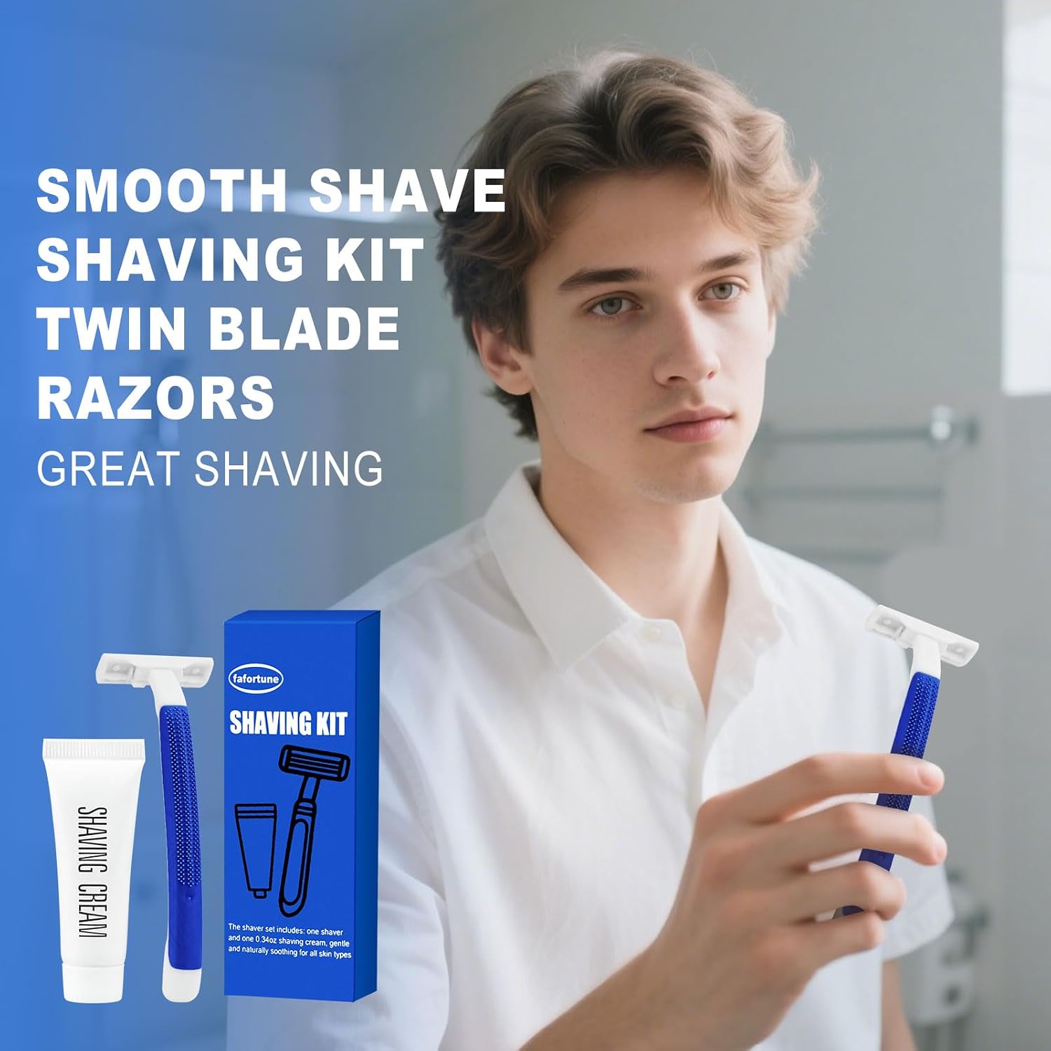 Shave Kit in Bulk Twin Blade Razors with Protective Cap,Disposable Razors in Bulk Shaving Cream for Hotel, Airbnb, Homeless, Shelter, Camping and Travel (480)