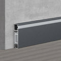 LED Aluminium Baseboard Molding Trim Height 80mm (3.15') Length 2500mm (8.2ft) Metal Wall Base Snap-on Aluminium Skirting Trim - Elevate Your Home Décor (Grey, 3pcs)