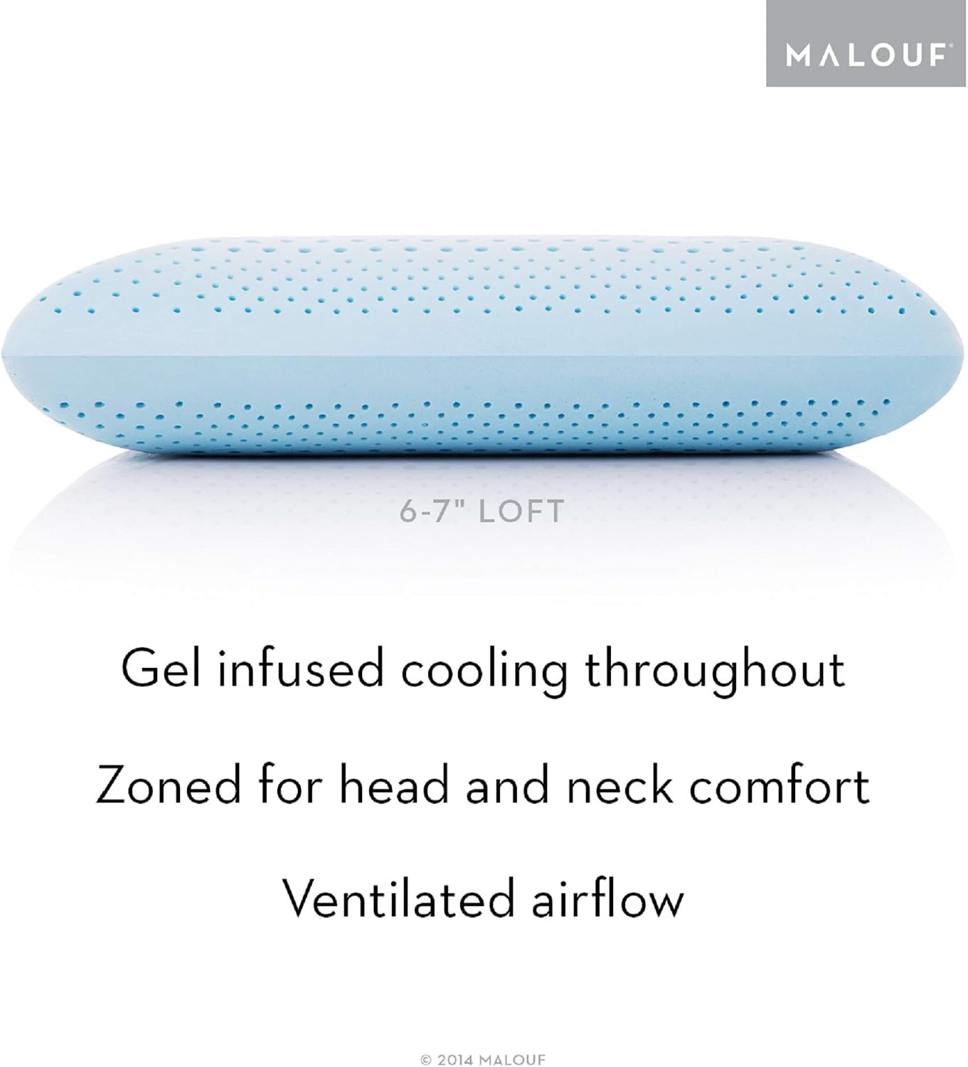 Z ZONED GEL DOUGH Gel-Infused Memory Foam Bed Pillow - 5-year Warranty - King - High Loft