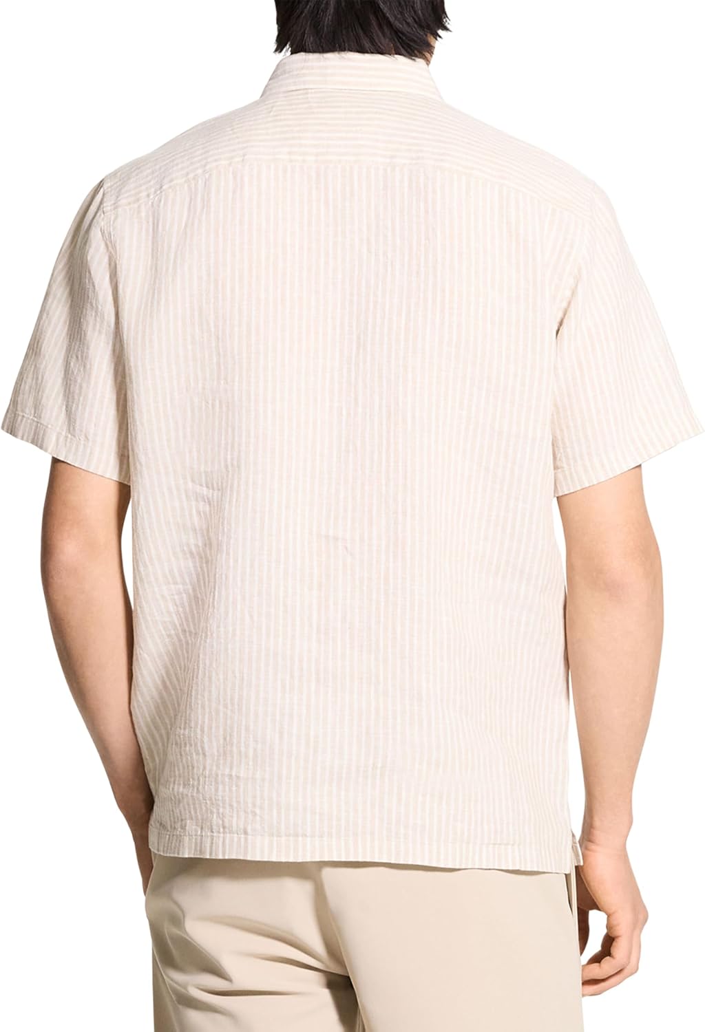 Theory Men's Theory Men's Irving Short Sleeve Button Down Woven in Summer Stripe Linen