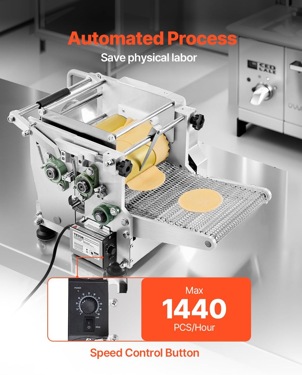 VEVOR Electric Tortilla Maker, 5.5 Inch Diameter Automatic Corn Tortilla Making Machine with Non-Stick Coating, Electric Chapatti Machine Suitable for Produce Sopes Gorditas Roti Pita Tortilla Pizza
