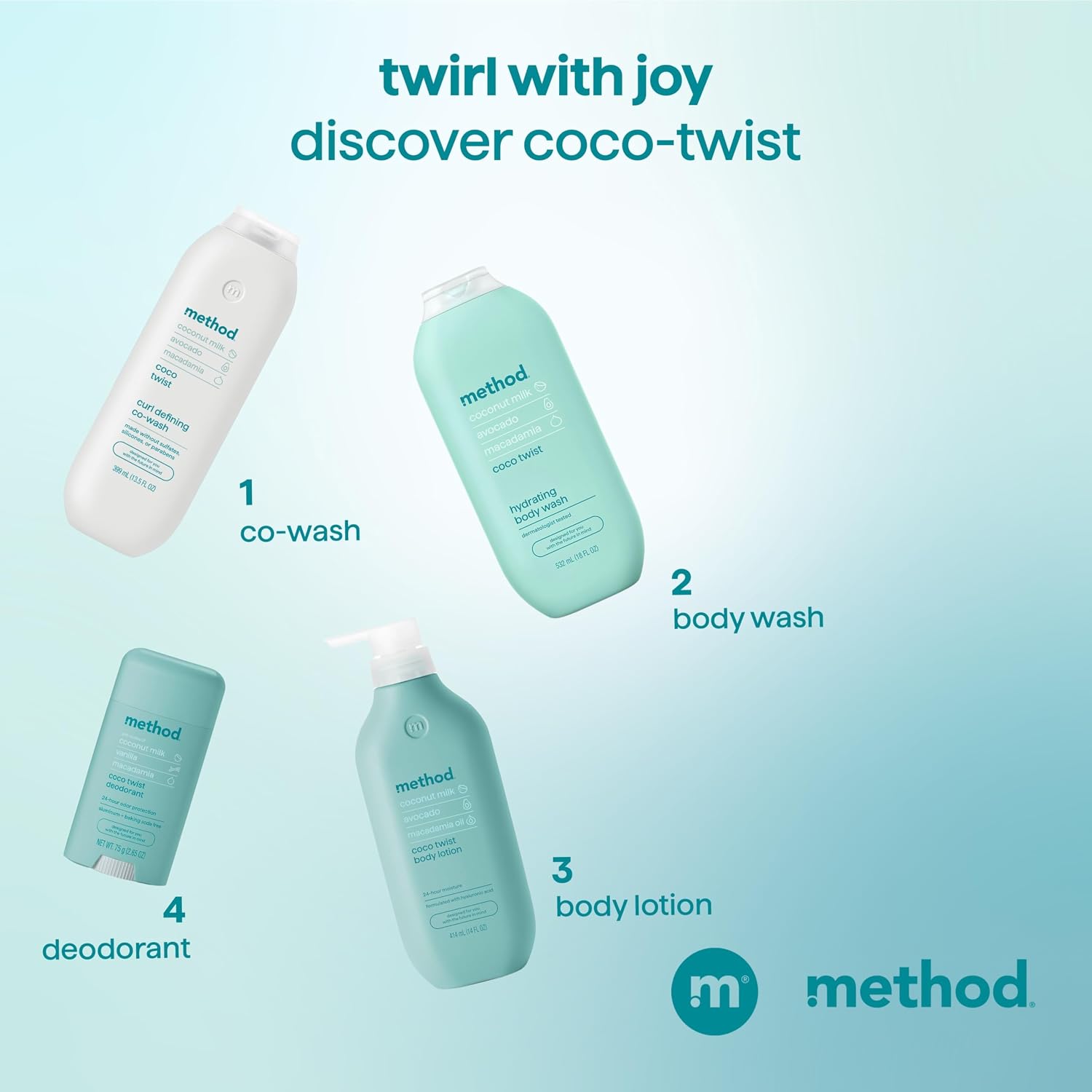 Method Curl Defining Co-Wash, Coco Twist – Moisturizes & Detangles Hair - Sulfate Free, Paraben Free & Safe for Color Treated Hair - 13.5 oz (Pack of 12)