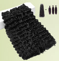 Deep Wave Bundles Human Hair,100 Unprocessed Indian Raw Hair 3 Curly Bundles(14 14 14 Inch),Triple The Lifespan Over Regular Virgin Hair,No Tangle,No Shedding,Keep Soft and Silky After Multiple Washes