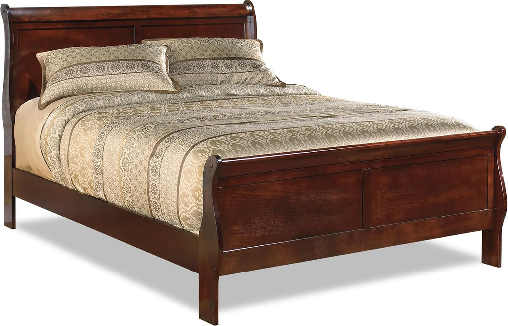 Signature Design by Ashley Alisdair Traditional King Sleigh Bed, Foundation or Box Spring Needed, Dark Brown
