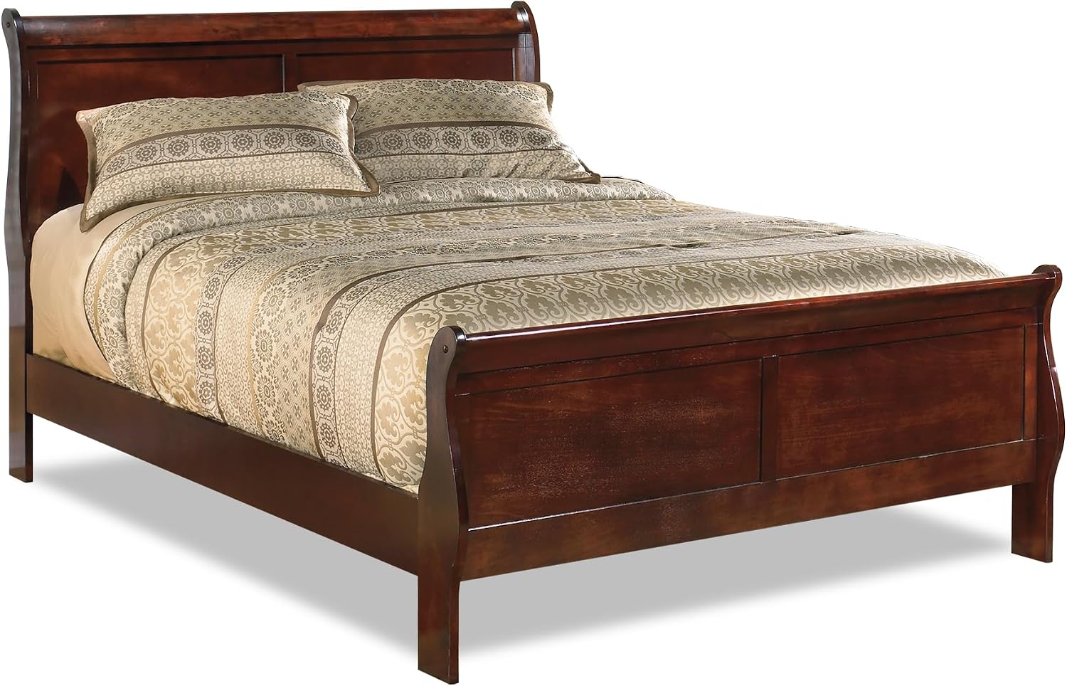 Signature Design by Ashley Alisdair Traditional King Sleigh Bed, Foundation or Box Spring Needed, Dark Brown