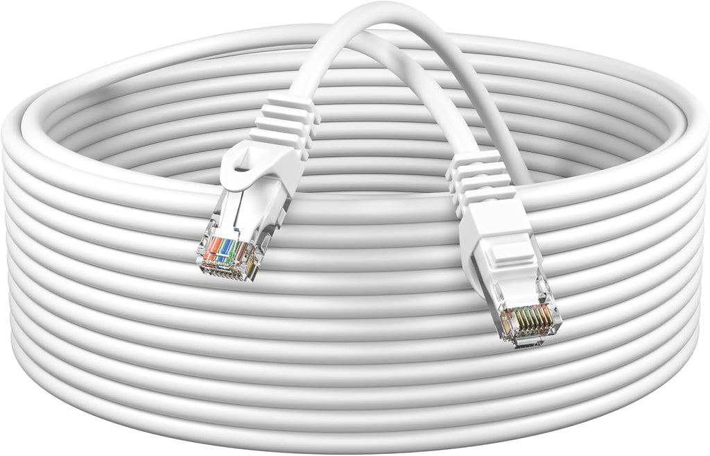 Cables Direct Online Pack of 10 - Cat5e 200FT Network Ethernet Patch Cable, 350Mhz Internet Wire, Backwards Compatible with Cat5, for PC, Modem, Router, Consoles for Home and Office, White
