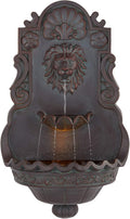 Royal Lion Head 31 1/2' High Large Rustic Indoor Outdoor Decor Bronze Wall Fountain with Light LED Statue Waterfall Tiered Basin Water Feature for Outside Garden Patio Yard Backyard - John Timberland