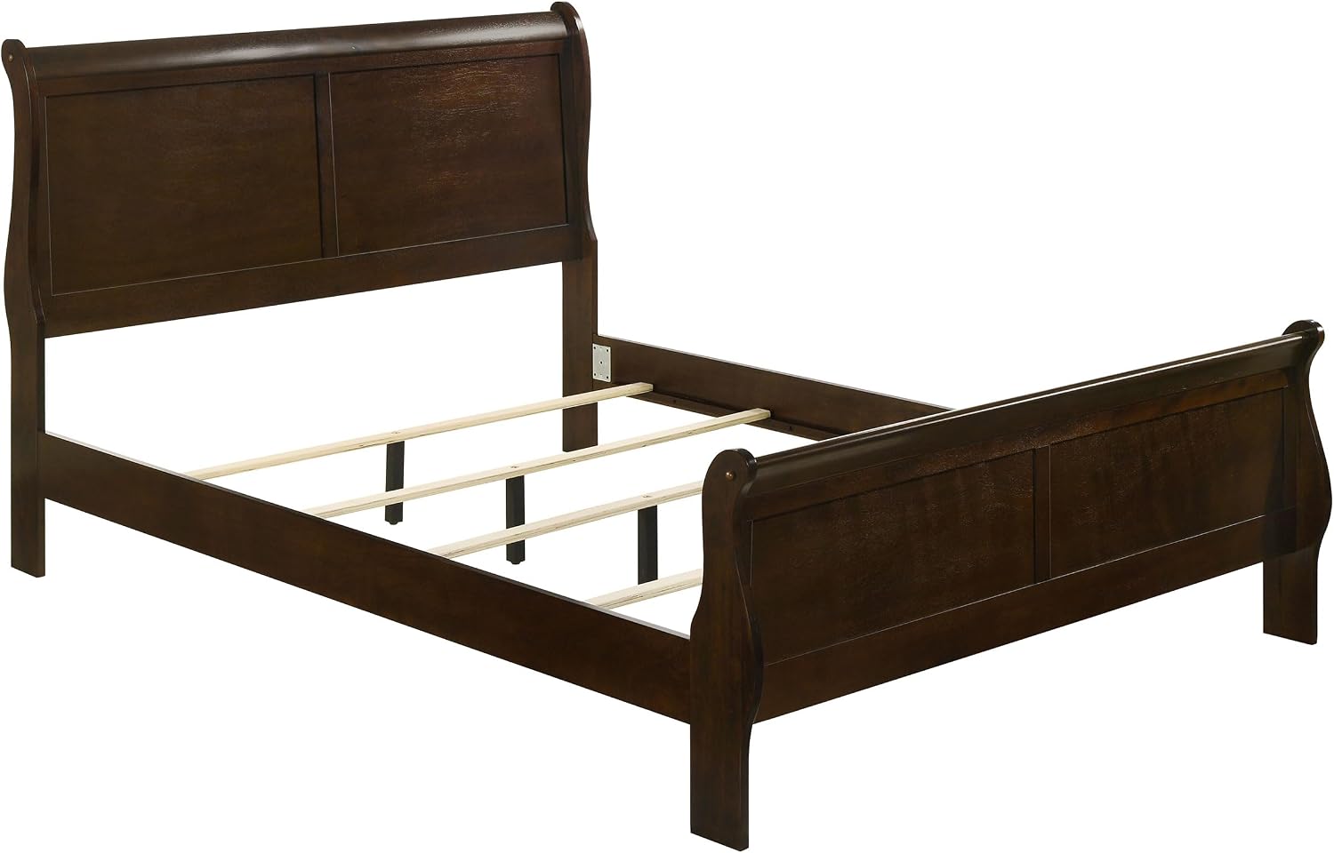 Coaster Home Furnishings Louis Philippe 4-piece Bedroom Set Queen Size Traditional Wooden Sleigh Bed Frame 47-Inch Panel Headboard Nightstand Dresser and Mirror Cappuccino Brown 202411Q-S4