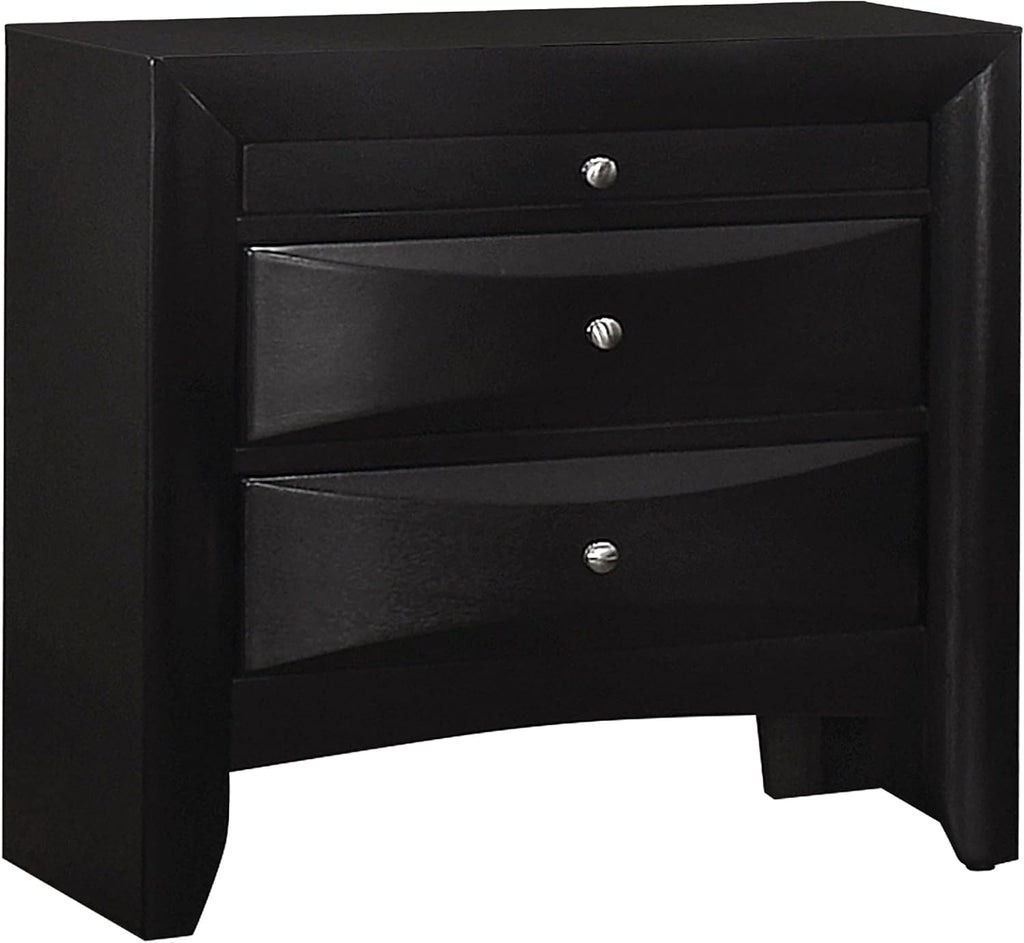 Coaster Home Furnishings Briana Transitional 4-Piece Bedroom Set Queen Size Storage Bookcase Bed Frame 56-inch Headboard Black 202701Q-S4