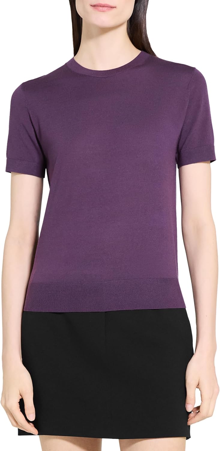 Theory Womens Basic Tee, Black Iris, X-Small
