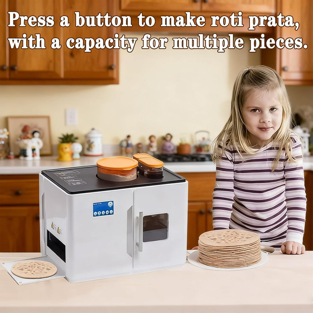 Fully Automatic Roti Maker Machine with One-Button Operation, 20-Piece Capacity for Roti, Corn Tortillas and Dosa, Electric Flatbread Making Appliance for Home Kitchen Use