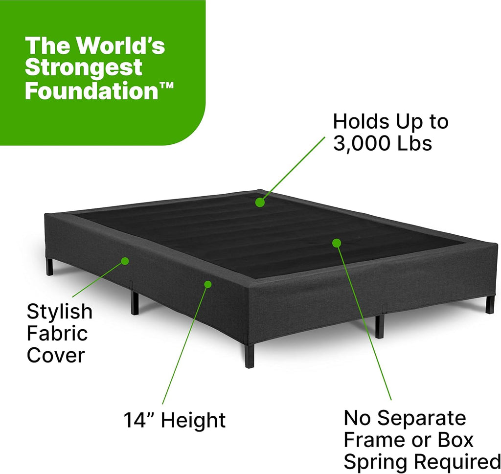 GhostBed Classic 11 Inch Memory Foam Mattress with Metal Platform Bed Frame Foundation with Slat Support Bundle - Medium Firm Feel - CertiPUR-US Certified - Twin