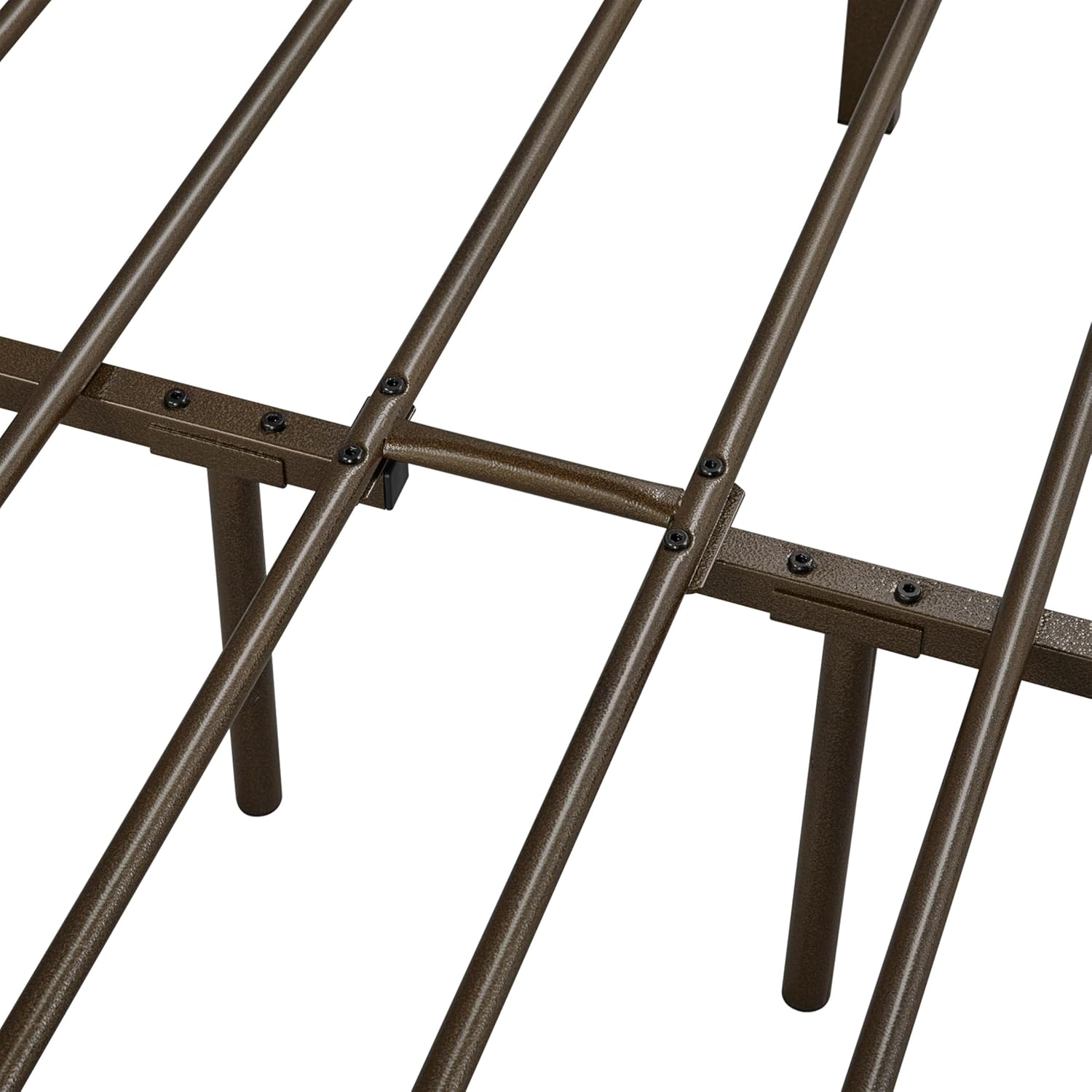 Topeakmart Queen Size Victorian Style Metal Bed Frame with Headboard/Mattress Foundation/No Box Spring Needed/Under Bed Storage/Strong Slat Support Bronze