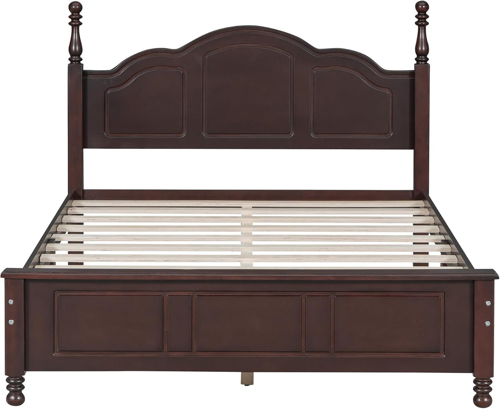 VilroCaz Retro Design 3-Pieces Bedroom Sets, Full Size Wood Platform Bed and 2 Nightstands with 2 Drawers and Sturdy Slats Support for Adults Bedroom