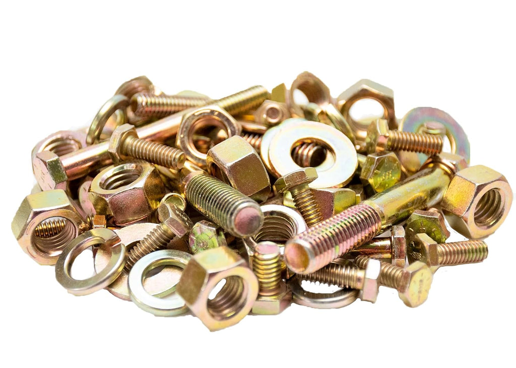 8000 Piece Grade 8 Coarse Thread Nut, Bolt, and Washer Fastener Assortment Yellow Zinc