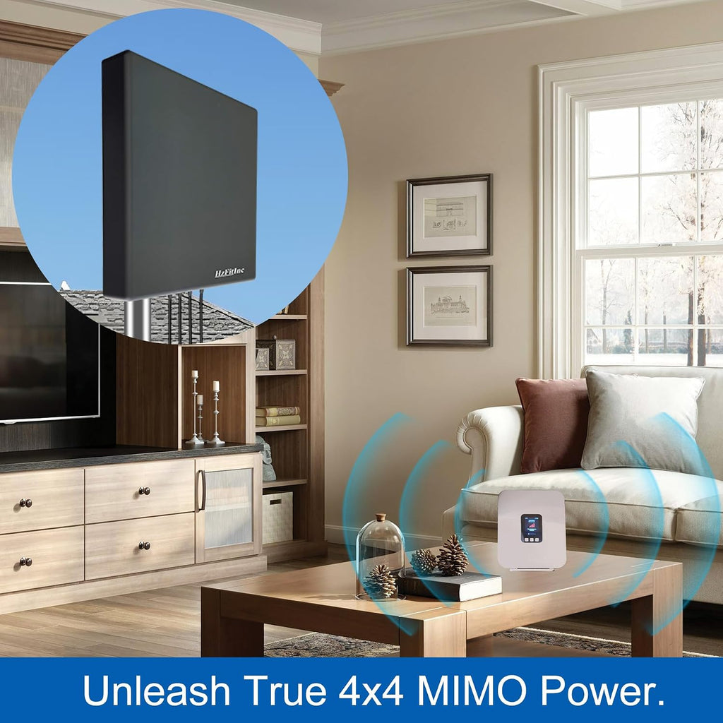 5G 4G LTE 4x4 MIMO Outdoor Panel Antenna Kit | High Gain External Antenna for Cellular Routers Modems Hotspots Gateways for T-Mobile Home Internet, Verizon, AT&T (Kit w/ 32' Cable SMA & TS9)