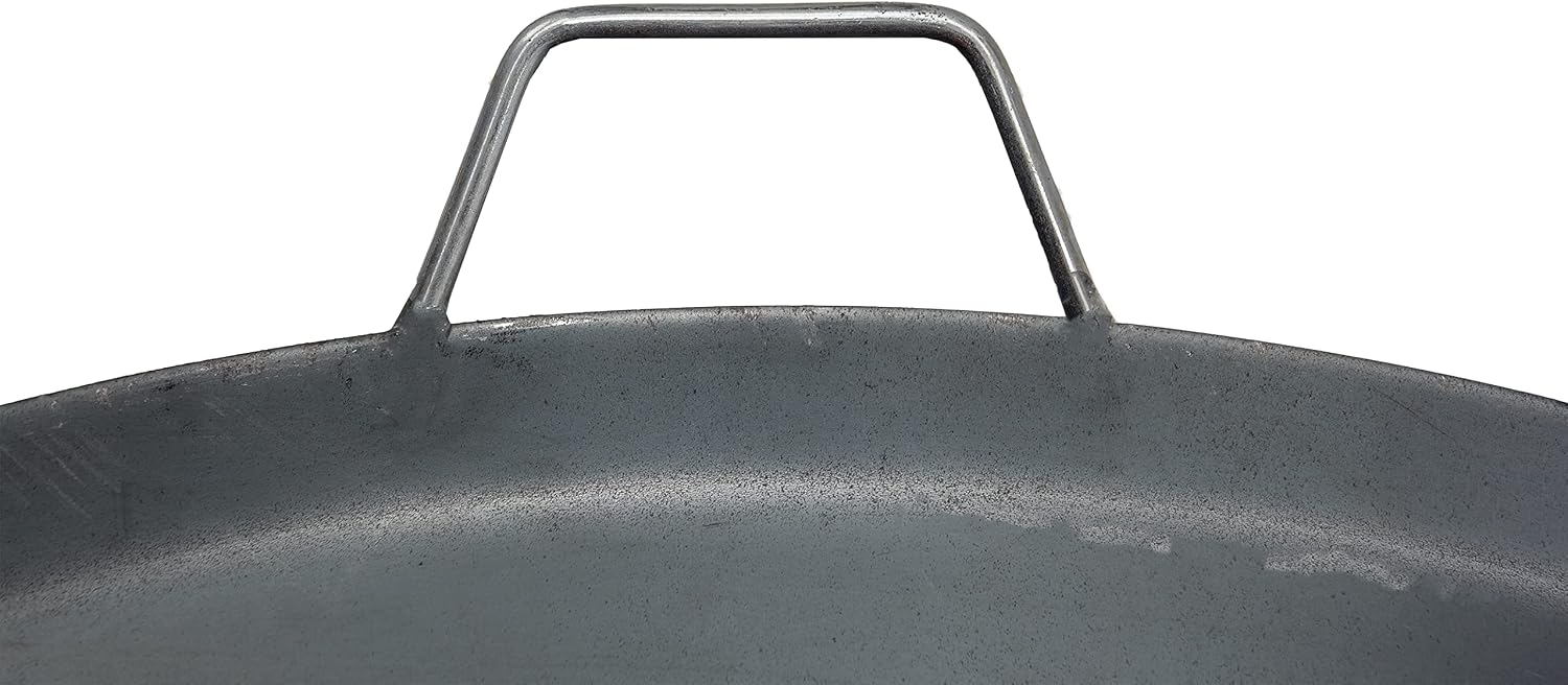 Fiesta Brands Extra Large Comal Para Tortillas Grandes Redondo for Tortillas y Quesadilla Carbon Steel Heavy Duty Metal Handle (25 In)
