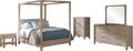 Coaster Home Furnishings - Solano - Wood - 5-Piece Bedroom Set with Arched Frame, Dual USB Ports and Upholstered Headboard - Bedroom - California King Size - Weathered Mango - 222520KW-S5