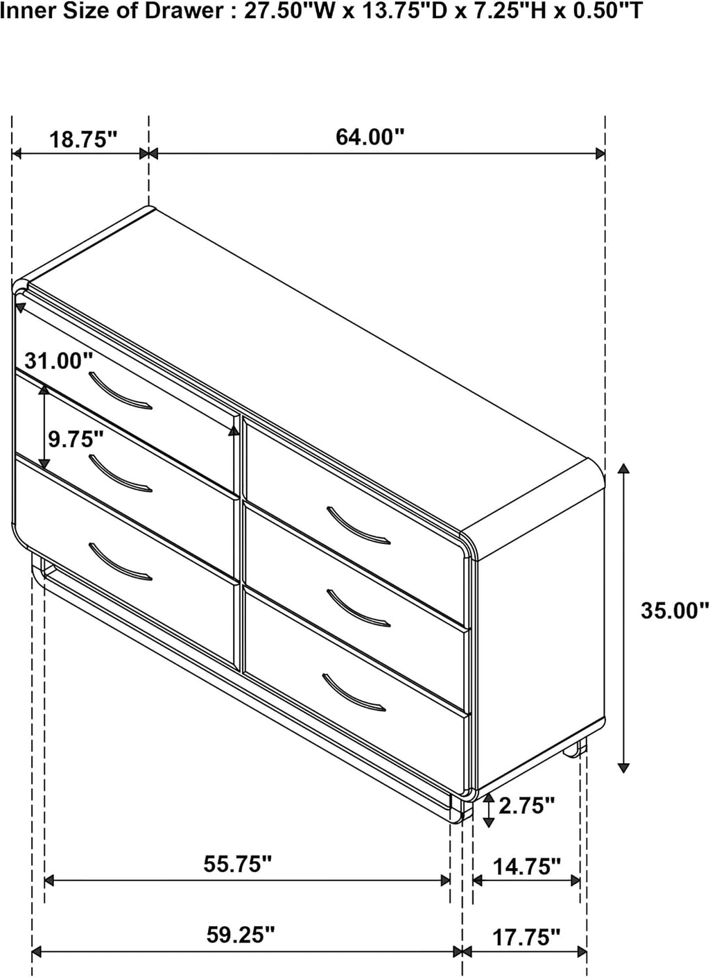 Coaster Home Furnishings Amsbury Transitional 5-Piece Bedroom Set Boucle Upholstered Queen Size Panel Bed Frame 59-inch Headboard Nutmeg 224271Q-S5