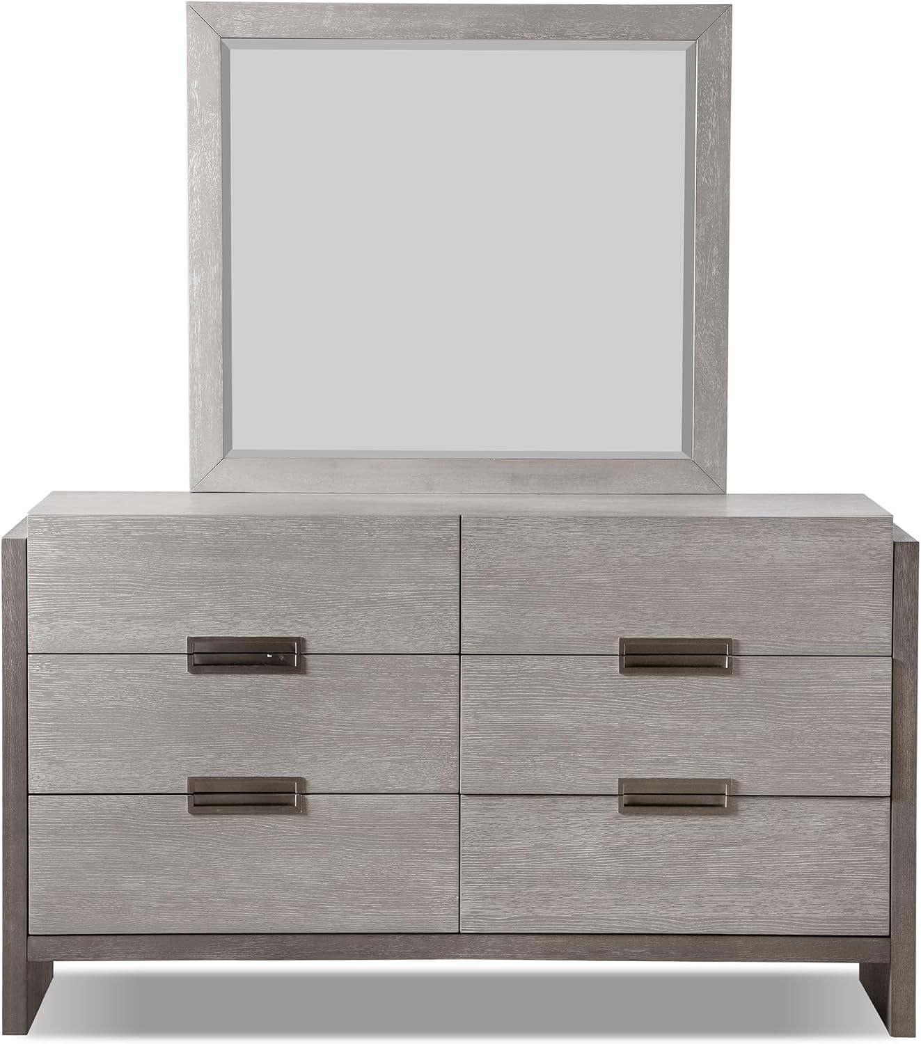 Furniture of America Burnett Solid Wood 5-Piece Bedroom Set, Queen-Size Bed with Padded Headboard, Felt-Lined Top Drawer, Stability and Durability Frame, Box Spring Required, Gray