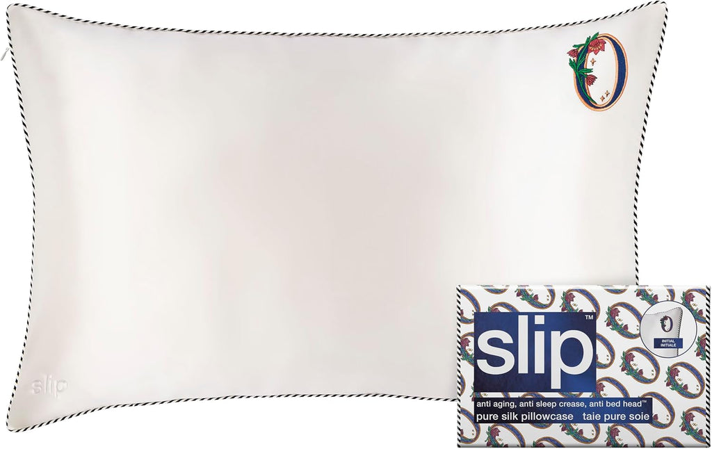 slip The Original Queen Pure Silk Pillow Case - 100% Pure 22 Momme Mulberry Silk - Queen Standard Size - Anti-Aging, Anti-BedHead, Anti-Sleep Crease, Initial Collection: Letter O (20' x 30')