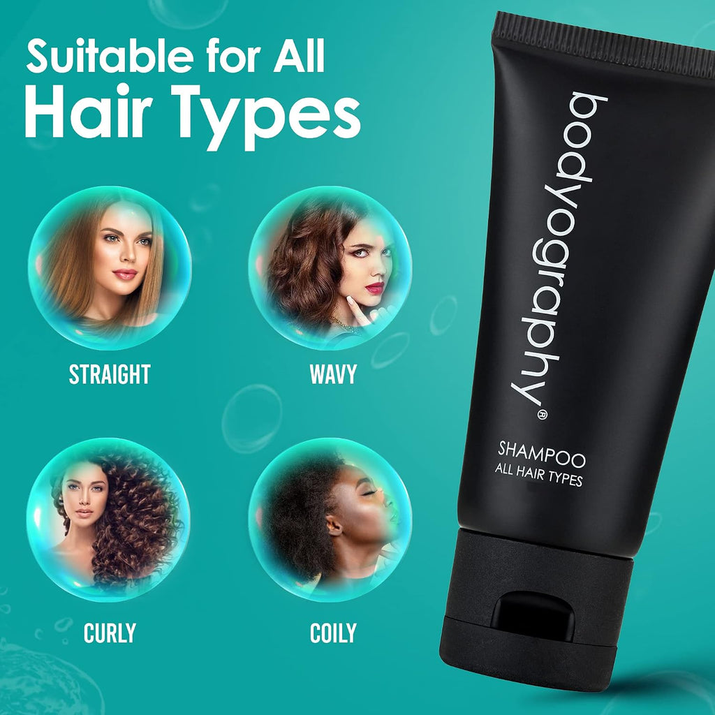 World Amenities - Bodyography - Bulk Shampoo | 300 Count, 1.4oz | Lavender Peppermint, Mini Travel Size Toiletries (100% Recyclable Tube with Flip Top Cap) Hotel Amenities.