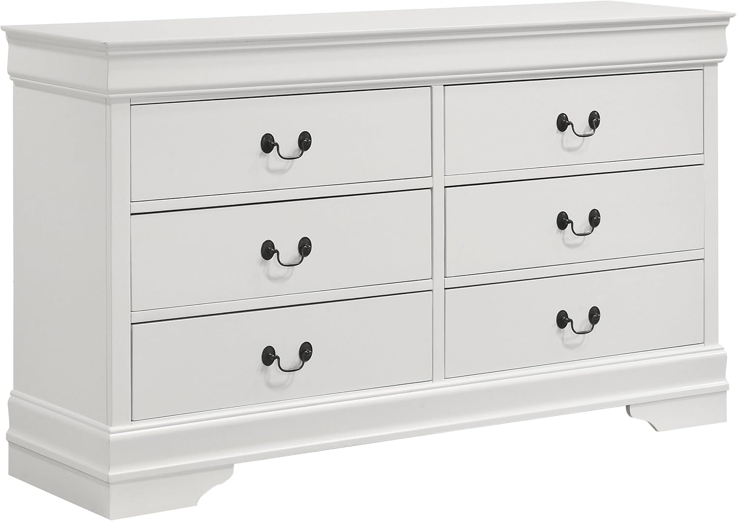 Coaster Home Furnishings Louis Philippe Traditional 5-Piece Bedroom Set Queen Size Sleigh Bed Frame 47-inch Headboard White 202441Q-S5