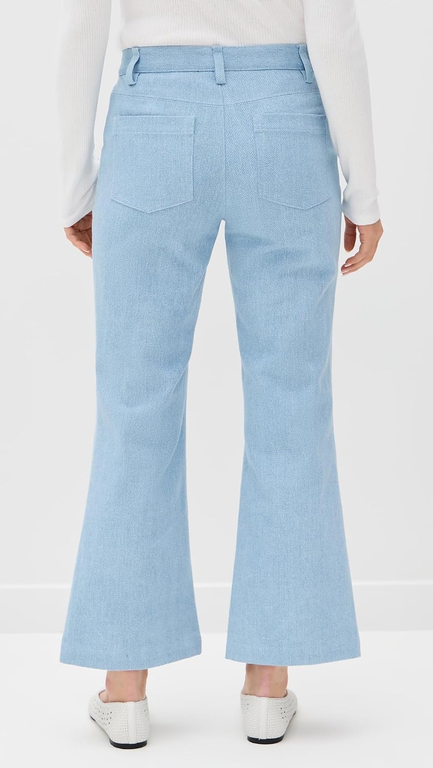 Vince Women's Mid Rise Cropped Flare Twill Pants